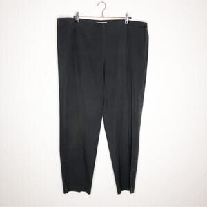 Eileen Fisher black organic cotton side zip cropped pants size Large